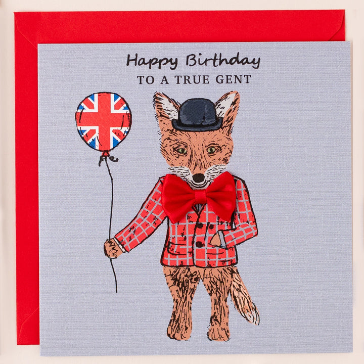 'Happy Birthday to a True Gent' Fox Birthday Card
