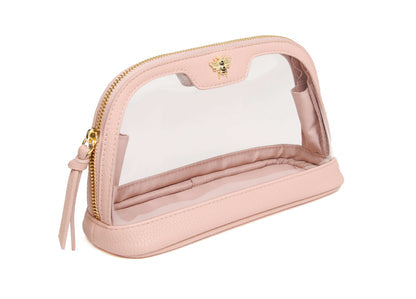 Clear Beauty Case/Cosmetics Bag by Alice Wheeler London-- Pink