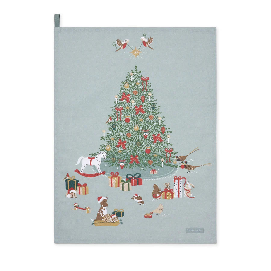 Cosy Christmas Scene Tea Towel