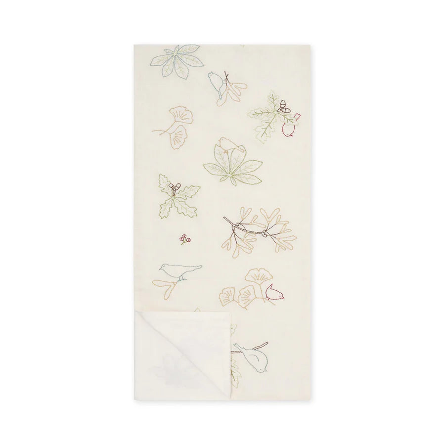 Orchard Birds Embroidered Table Runner Short Length