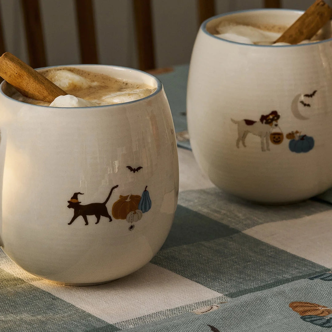 Halloween Paws and Pumpkins Large Stoneware Mug