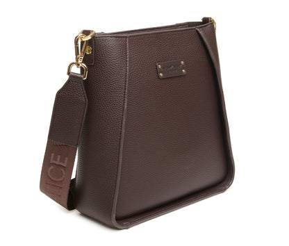 Kensington Crossbody Bag by Alice Wheeler London-- Chocolate