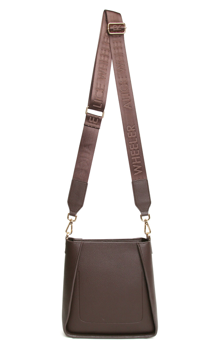 Kensington Crossbody Bag by Alice Wheeler London-- Chocolate