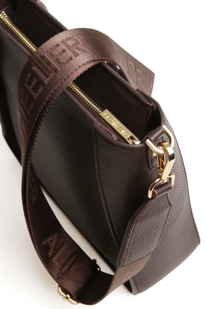 Kensington Crossbody Bag by Alice Wheeler London-- Chocolate