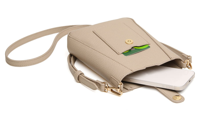 Kensington Phone Crossbody Bag by Alice Wheeler London-- Stone