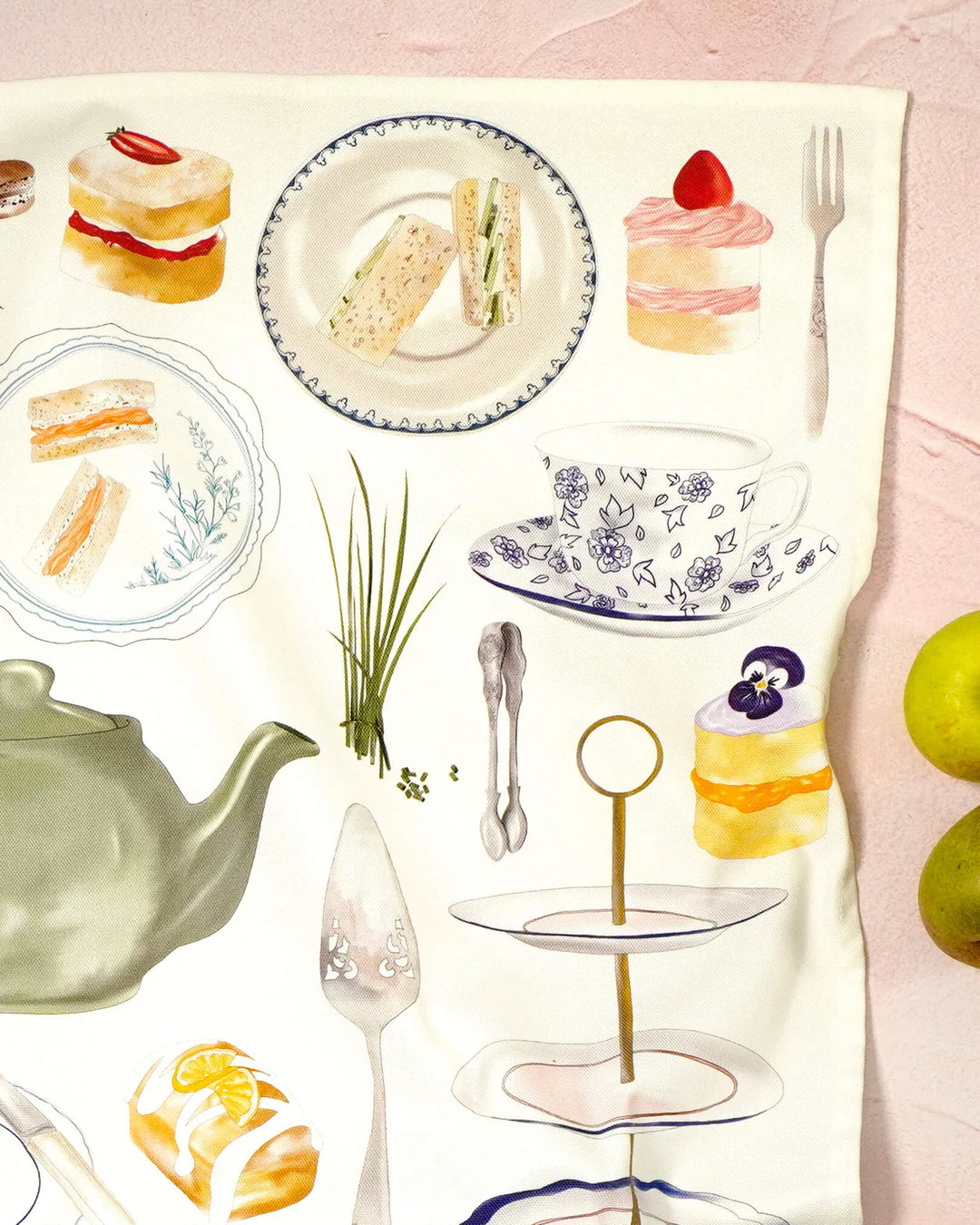Afternoon Tea Tea Towel by Corinne Alexander