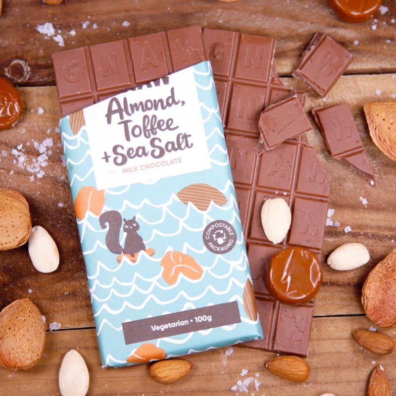 Almond Toffee & Sea Salt Milk Chocolate Bar