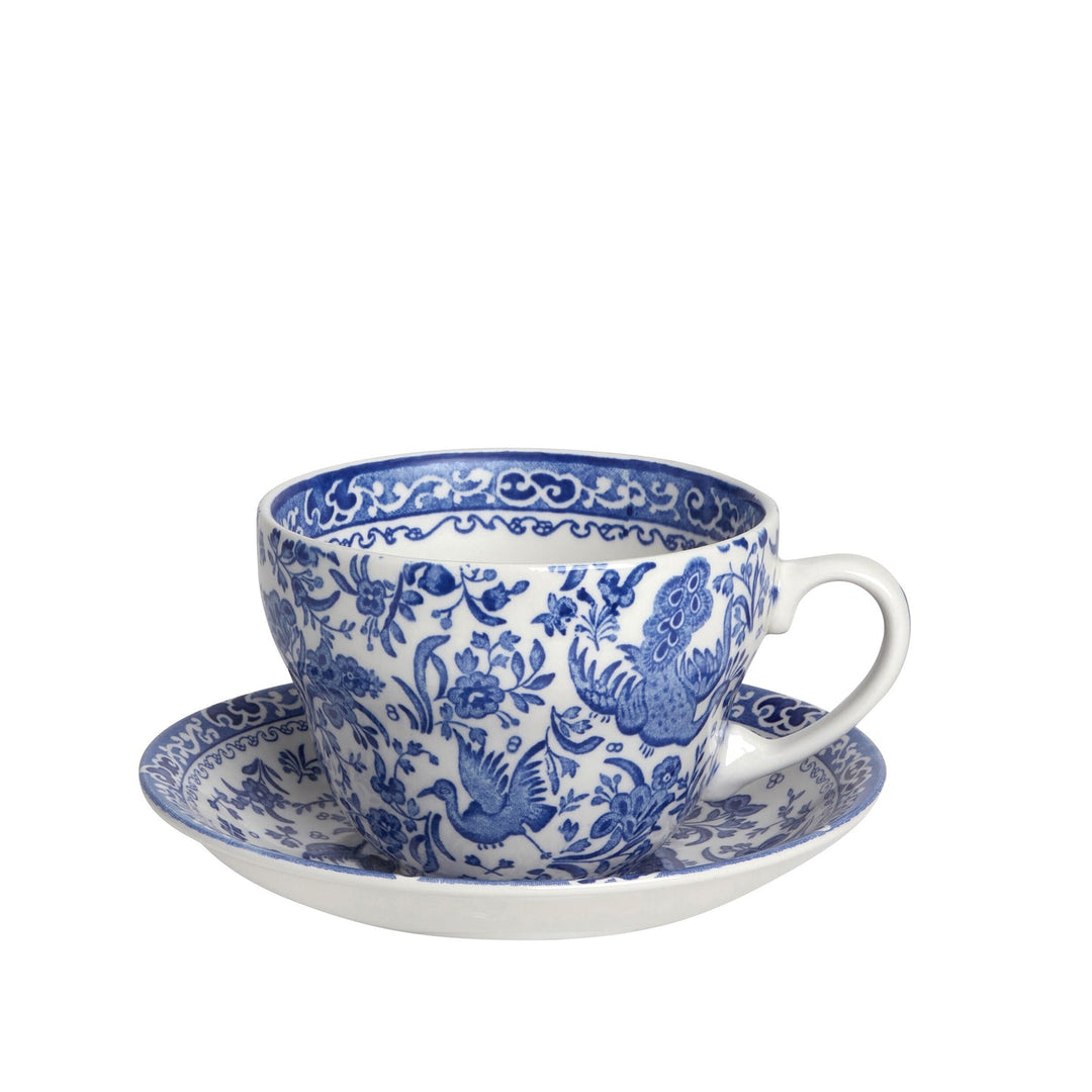 Blue Regal Peacock Breakfast Cup and Saucer