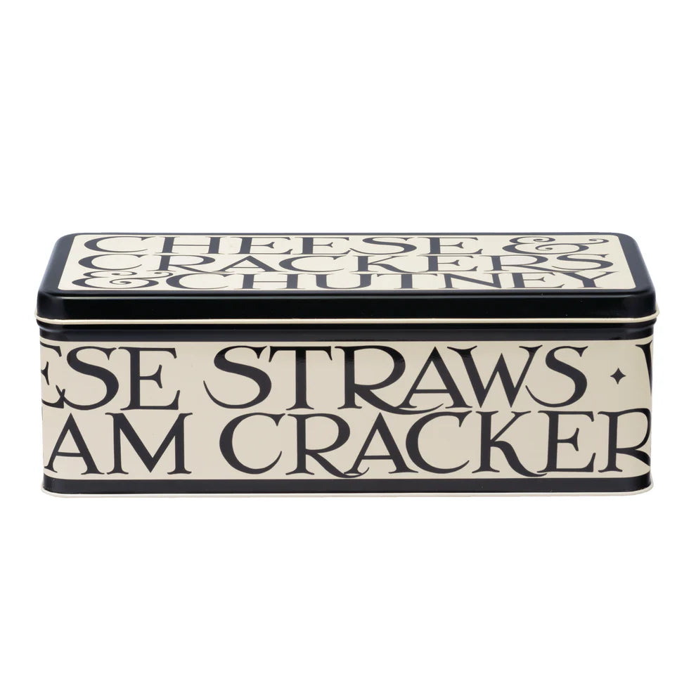 Black Toast Long Deep  Rectangular Tin with Black Band