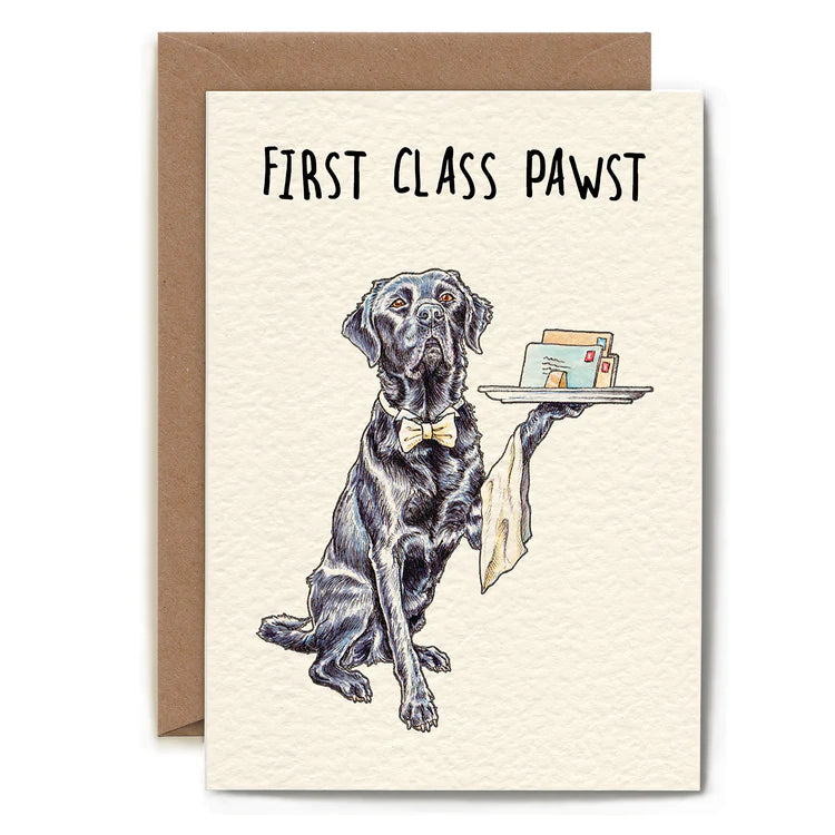 First Class Pawst Greetings Card