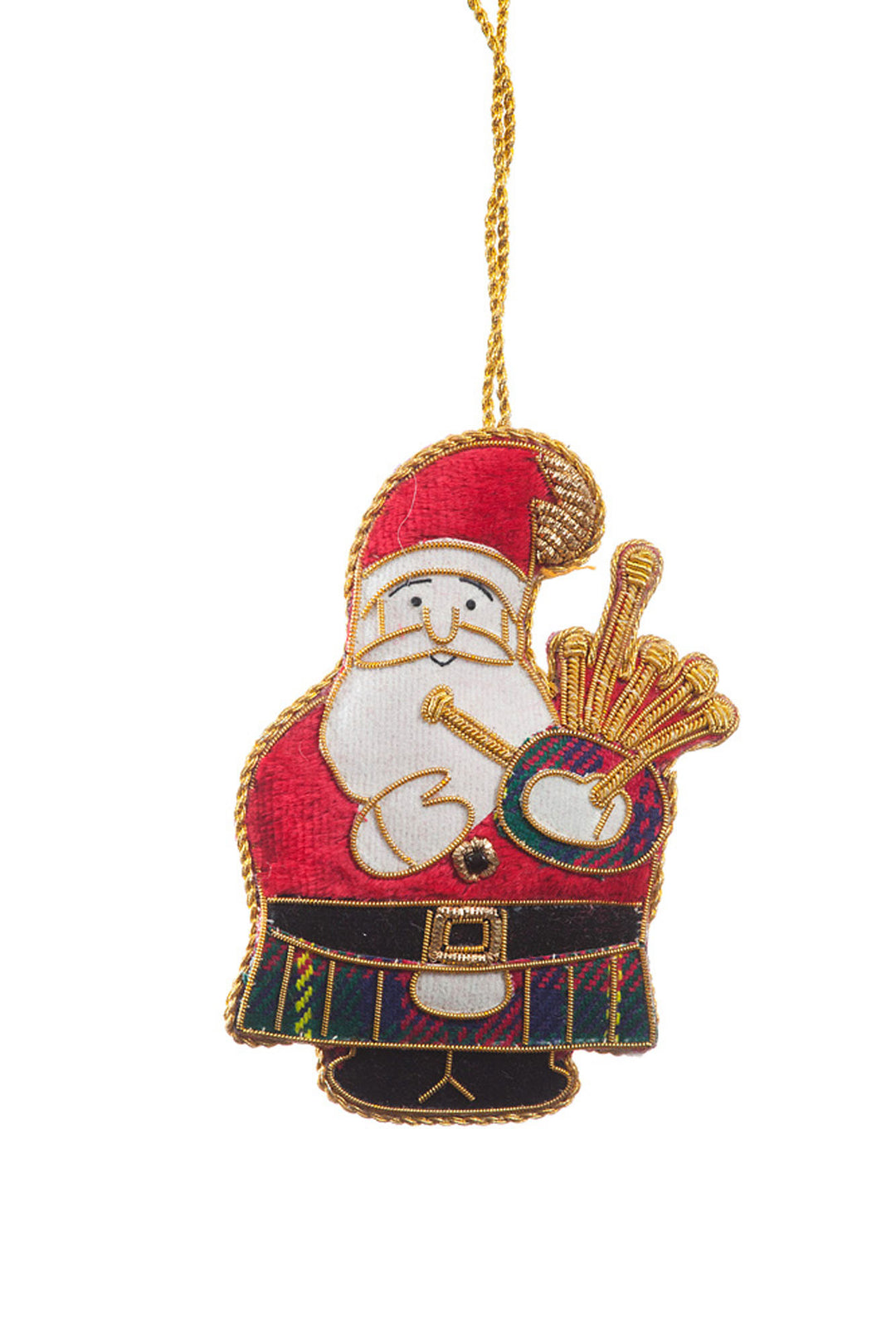 Bagpiping Father Christmas Decoration