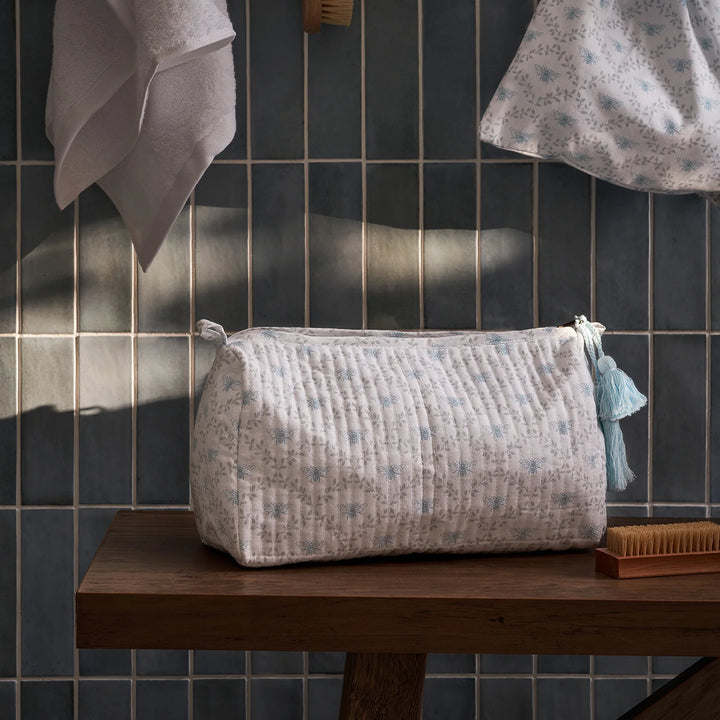 Bees & Leaves Quilted Cotton Make up Bag