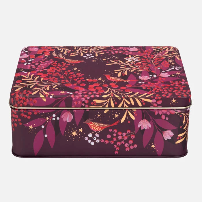 Berry Wreath Deep Rectangular Tin