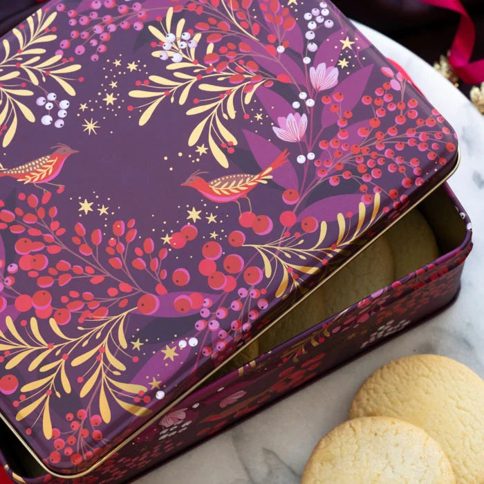 Berry Wreath Deep Rectangular Tin