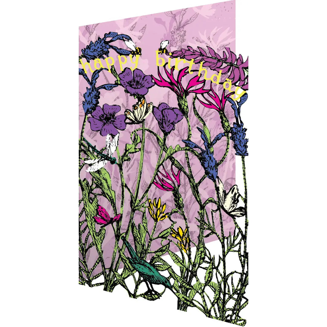Flowerbed Birthday Lasercut Greeting Card