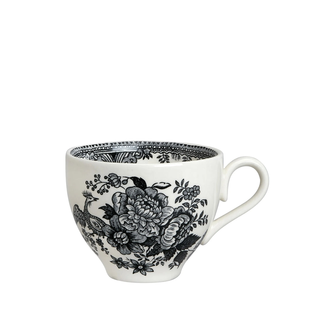 Black Asiatic Pheasant Teacup and Saucer
