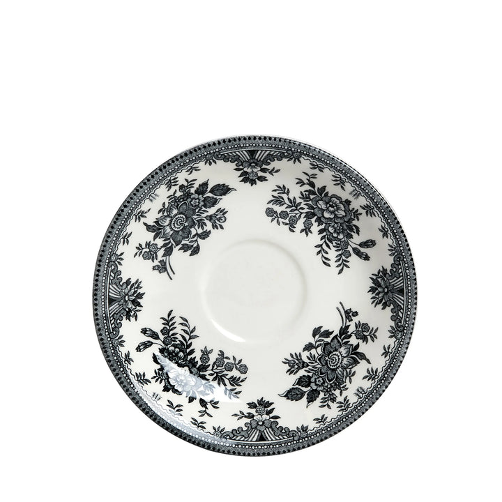 Black Asiatic Pheasant Teacup and Saucer