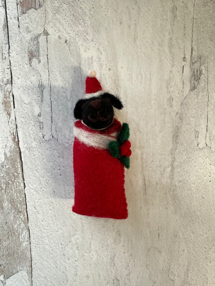 Swaddling Puppies Felt Decoration