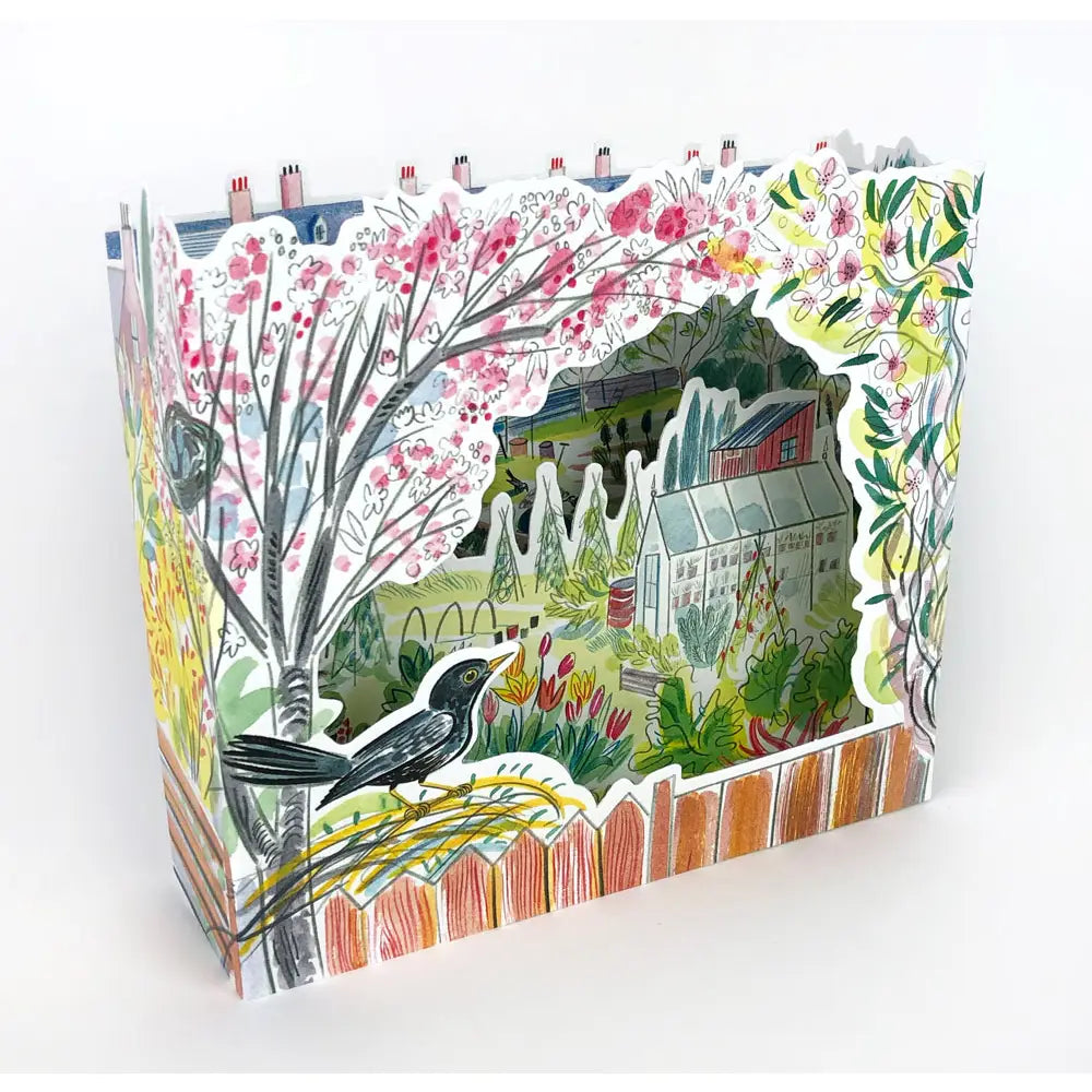 Blackbird 3D Allotment Greetings Card