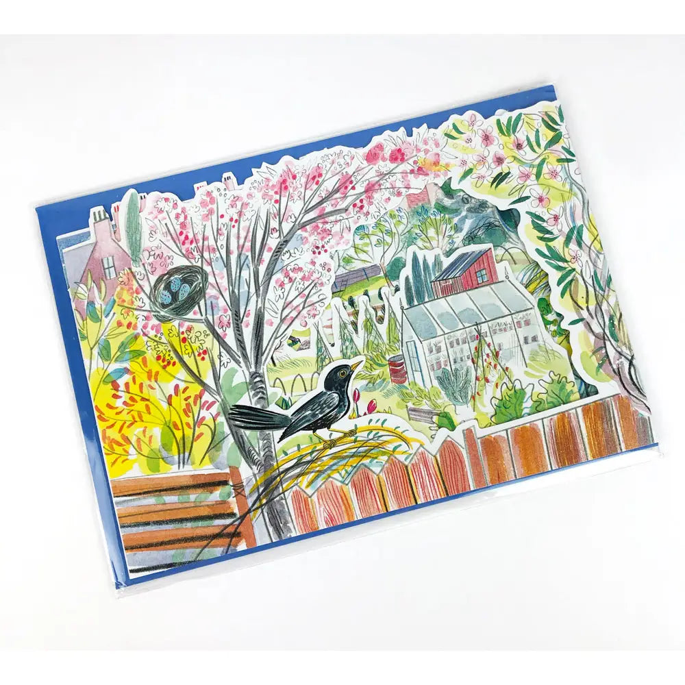 Blackbird 3D Allotment Greetings Card