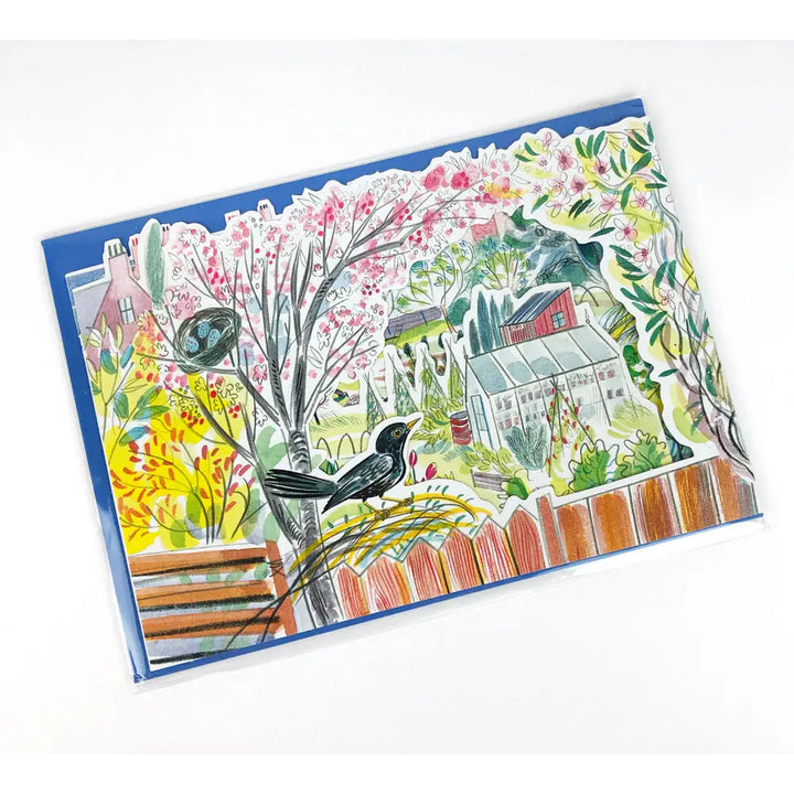 Blackbird 3D Allotment Greetings Card