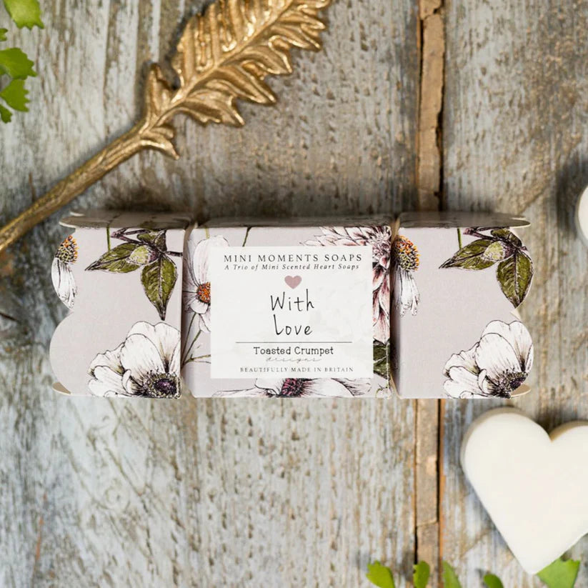 'With Love' The Blanc Collection Mini Moments Boxed Trio of Heart Soaps