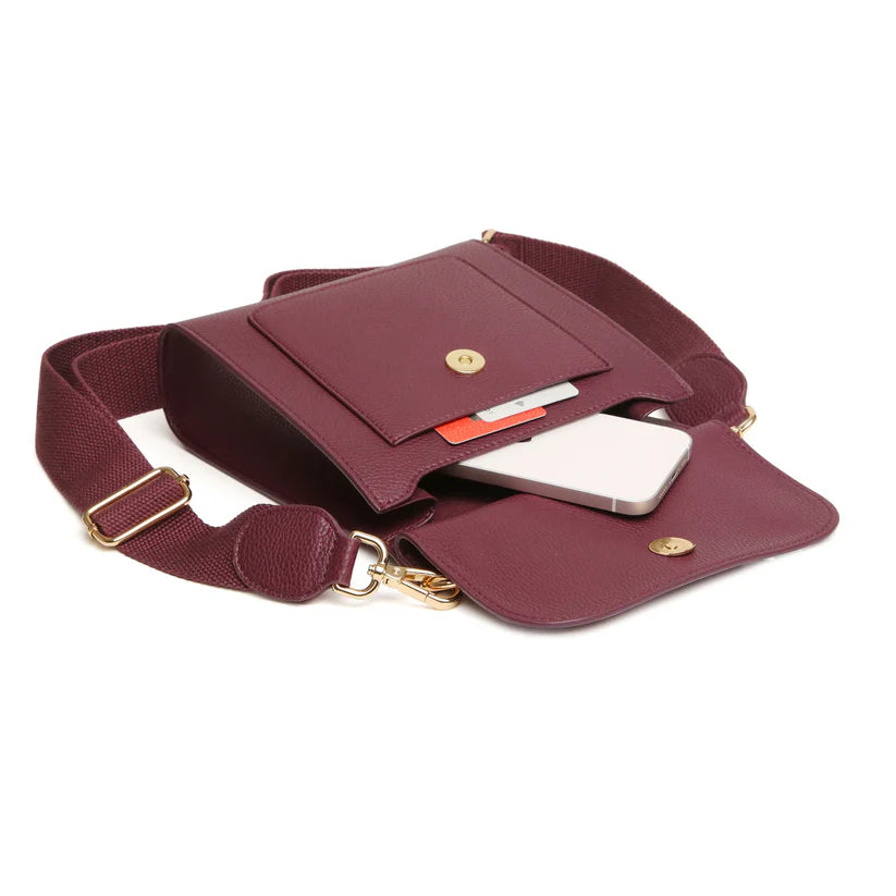 Bloomsbury Crossbody Bag by Alice Wheeler London-- Berry