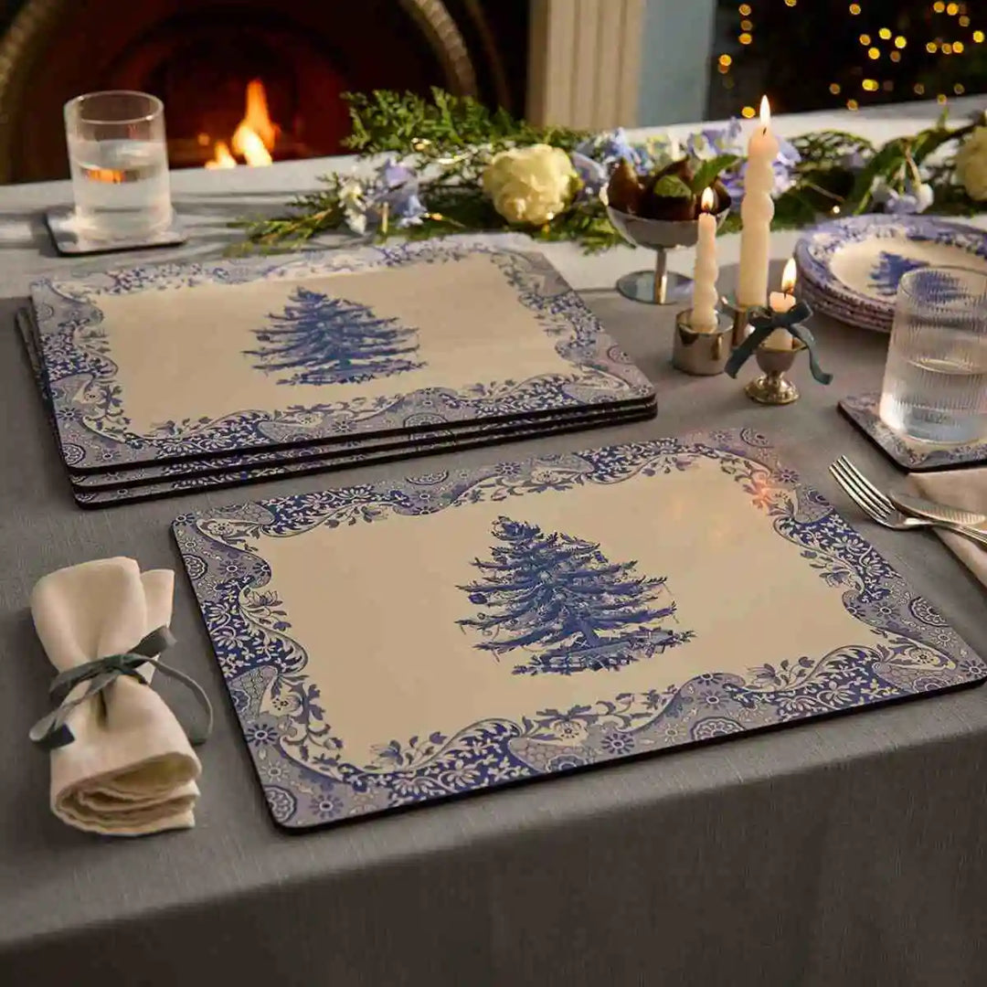 Spode Blue Italian Christmas Placemats Set of 4