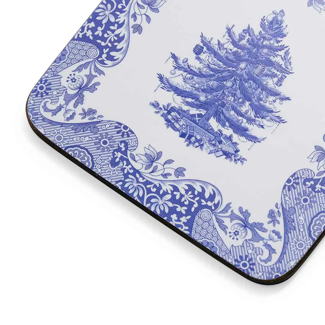 Spode Blue Italian Christmas Coasters Set of 6