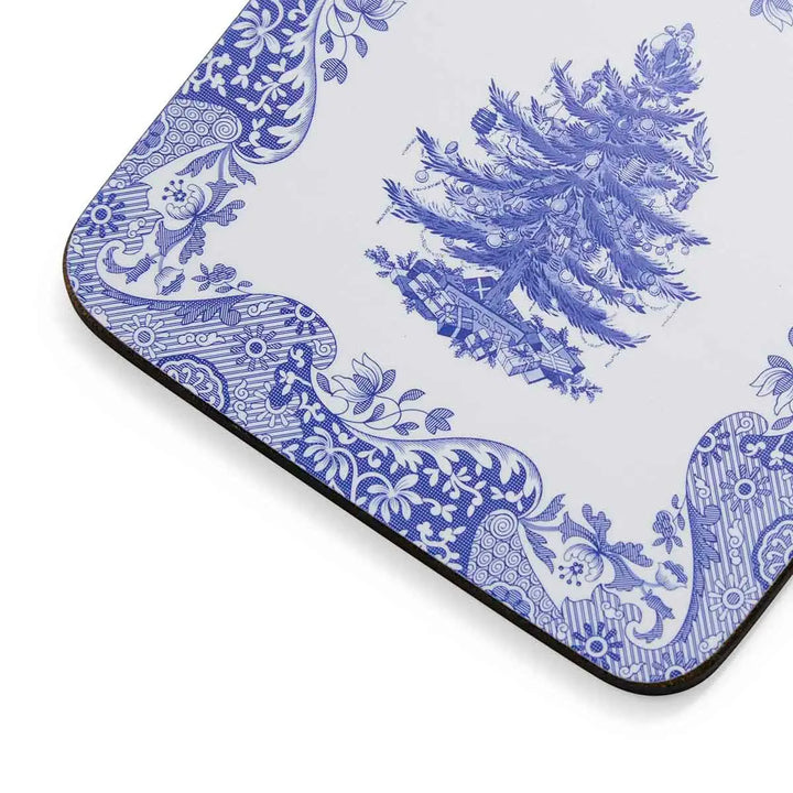 Spode Blue Italian Christmas Coasters Set of 6