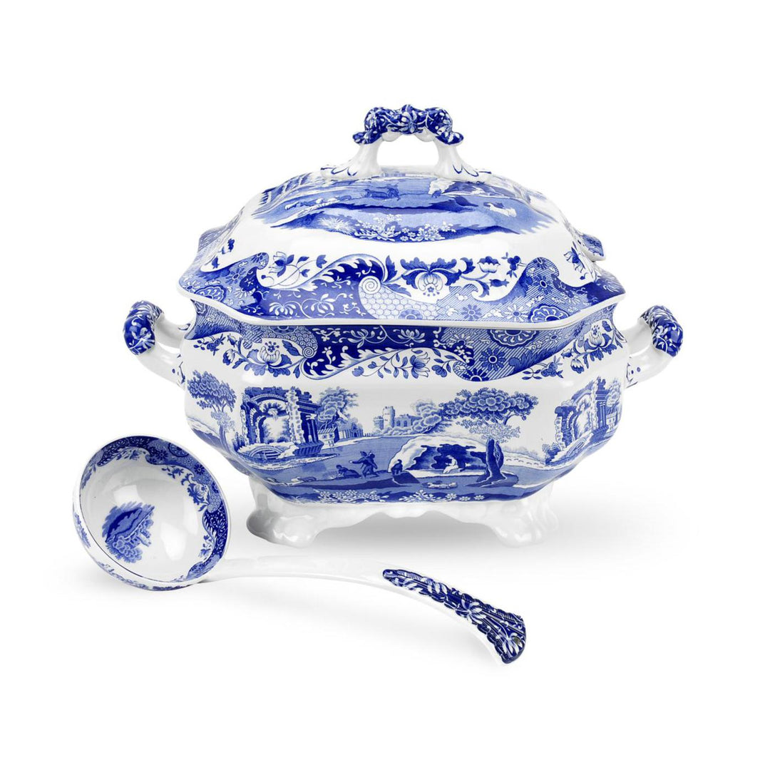 Spode Blue Italian Soup Tureen and Ladle