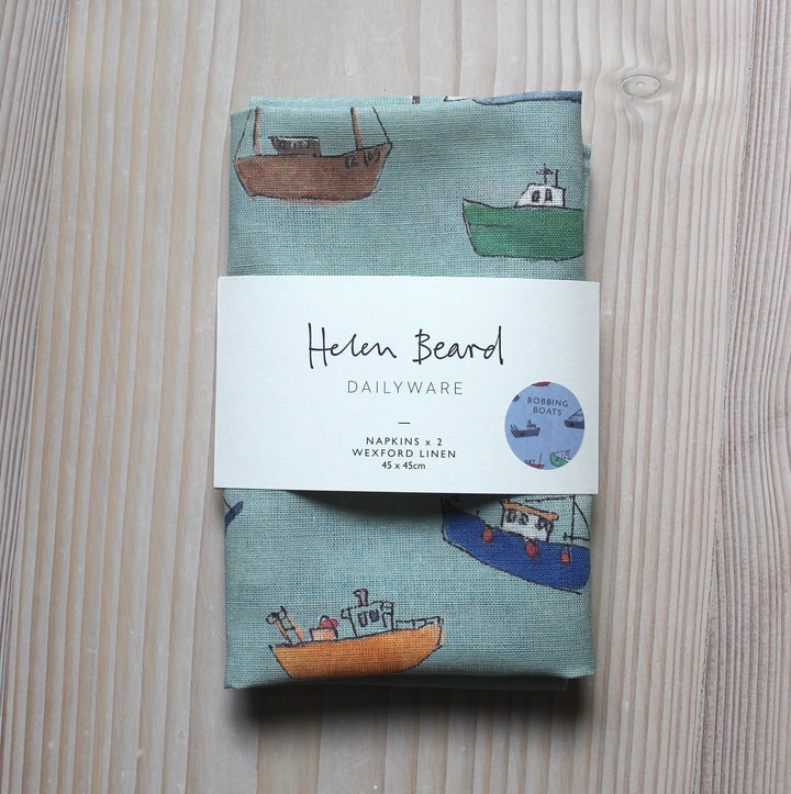 Bobbing Boats Linen/Cotton Tea Towel
