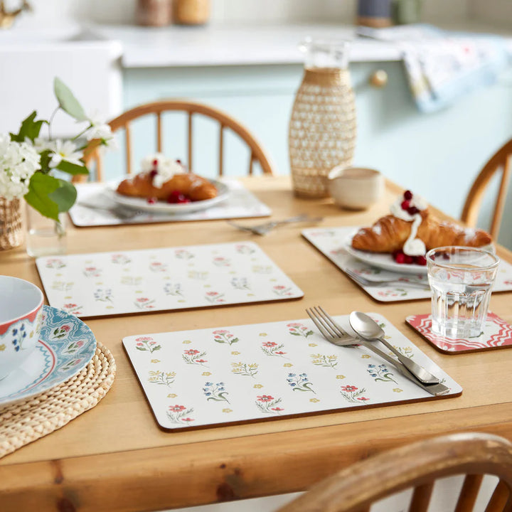 Boho Floral Set of 4 Placemats