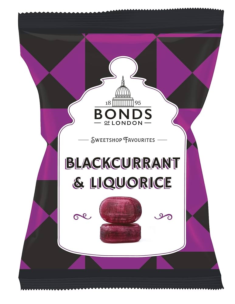 Blackcurrant & Liquorice Boiled Sweets by Bonds of London