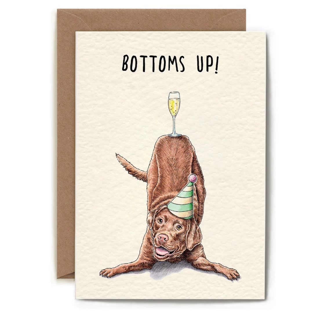 Bottoms Up Dog Greetings Card