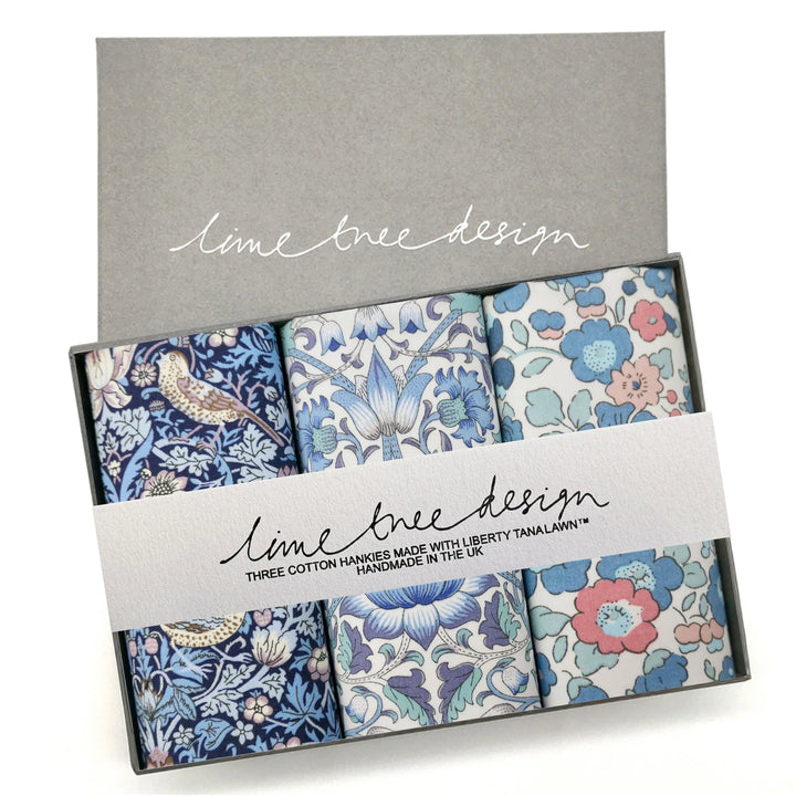 Periwinkle Liberty Hankies - Set of 3