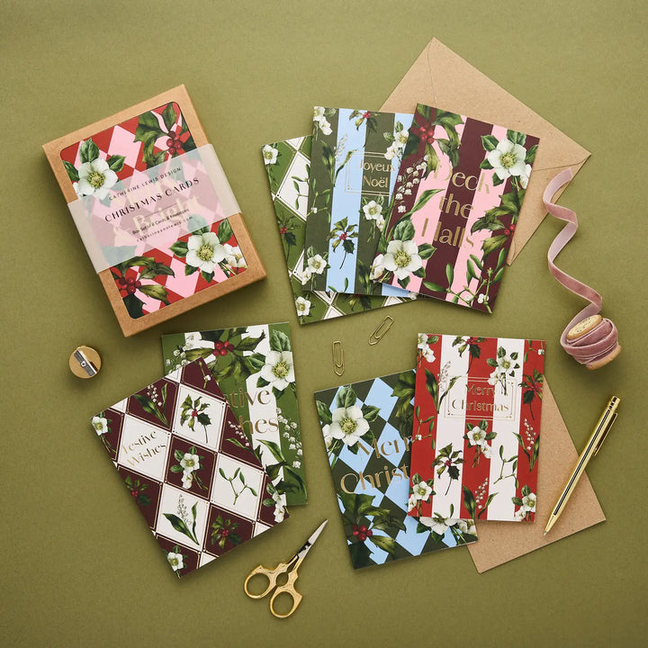 Carnivalesque - Box of 8 Luxury Botanical Christmas Cards
