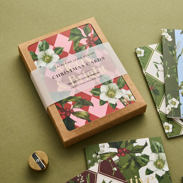 Carnivalesque - Box of 8 Luxury Botanical Christmas Cards