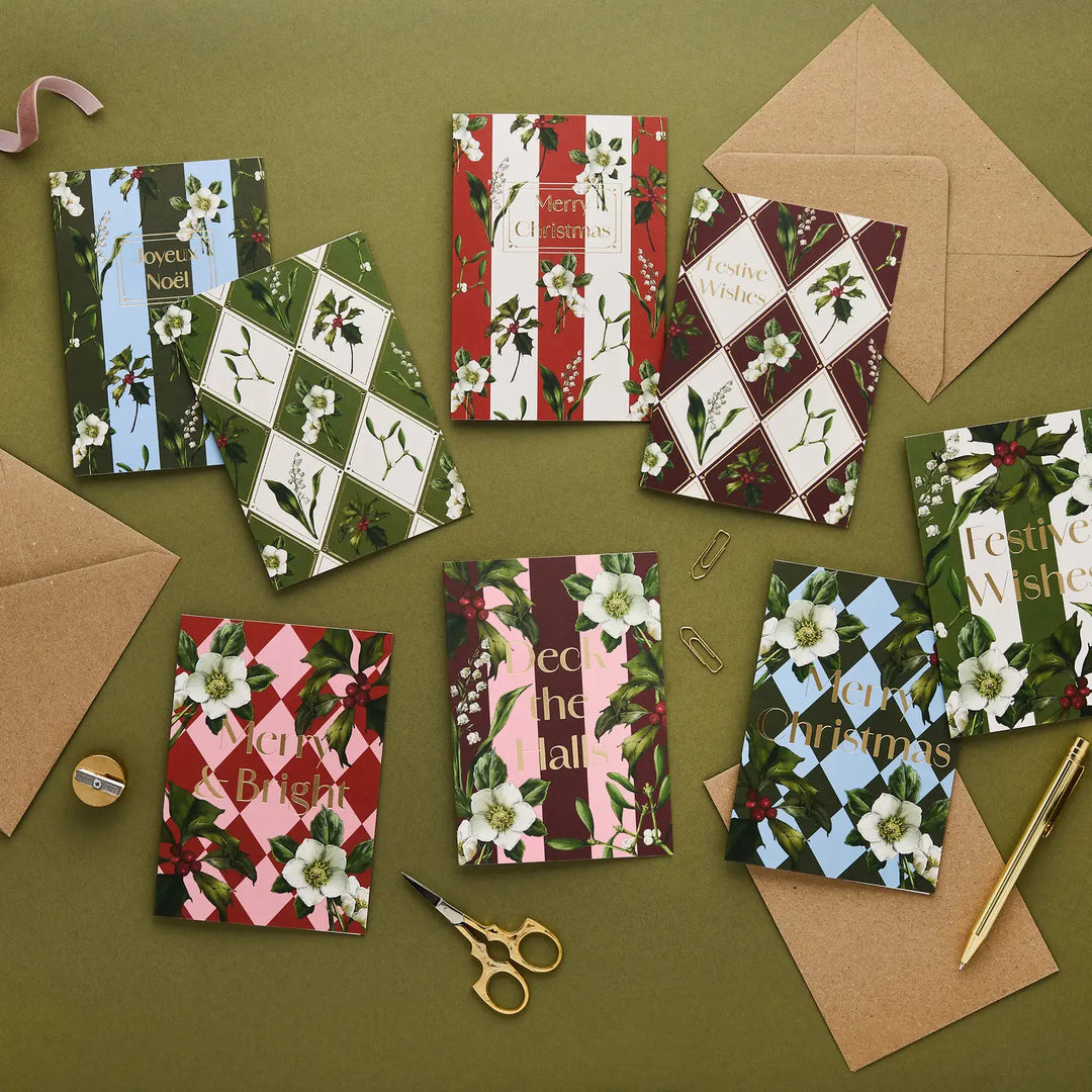 Carnivalesque - Box of 8 Luxury Botanical Christmas Cards