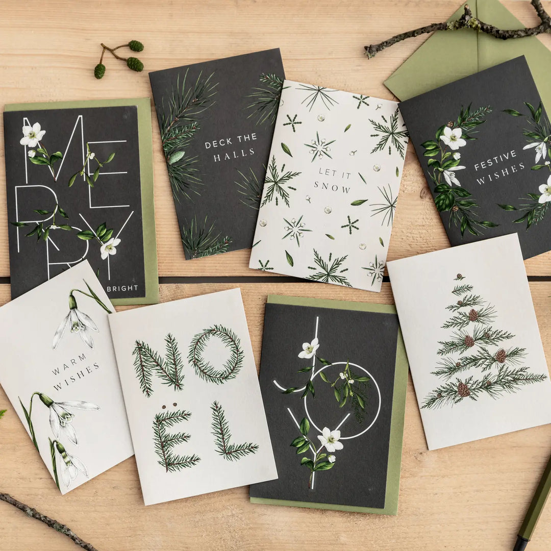 Festive Foliage - Box of 8 Luxury Botanical Christmas Cards