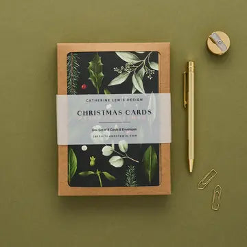 Greenery - Box of 8 Luxury Botanical Christmas Cards