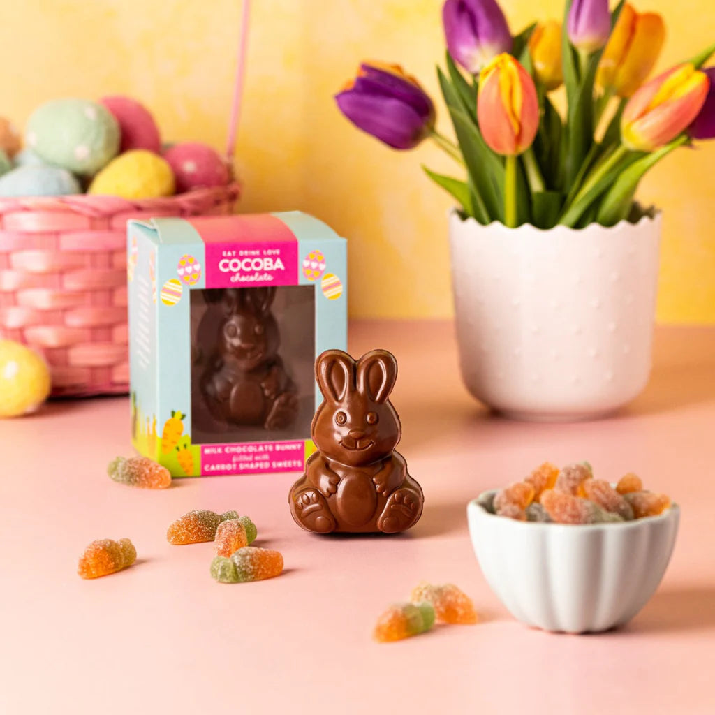 Milk Chocolate Bunny Filled with Carrot Shaped Sweets