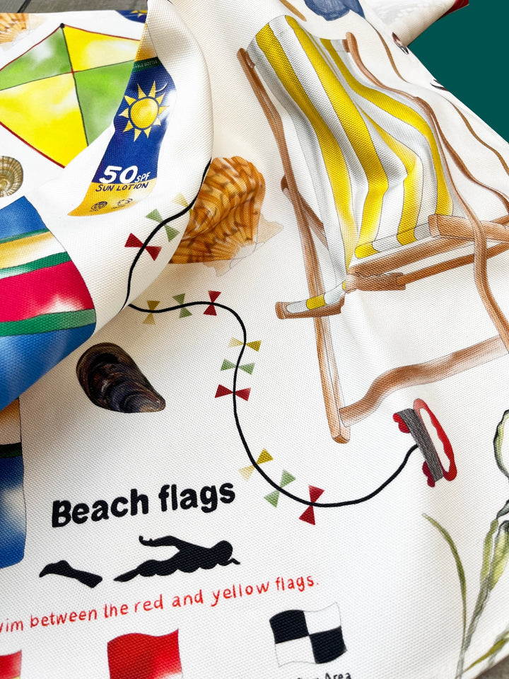 British Seaside Tea Towel by Corinne Alexander