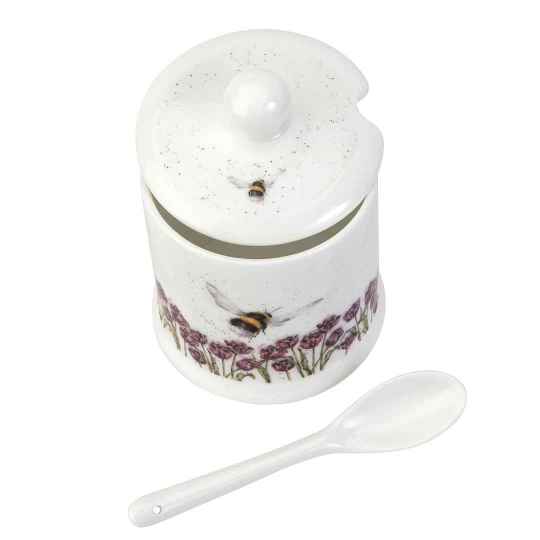 Bumblebee Bone China Conserve Pot with Spoon
