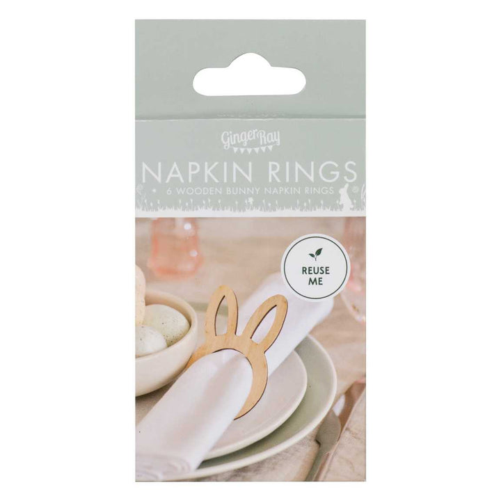 Wooden Easter Bunny Napkin Rings