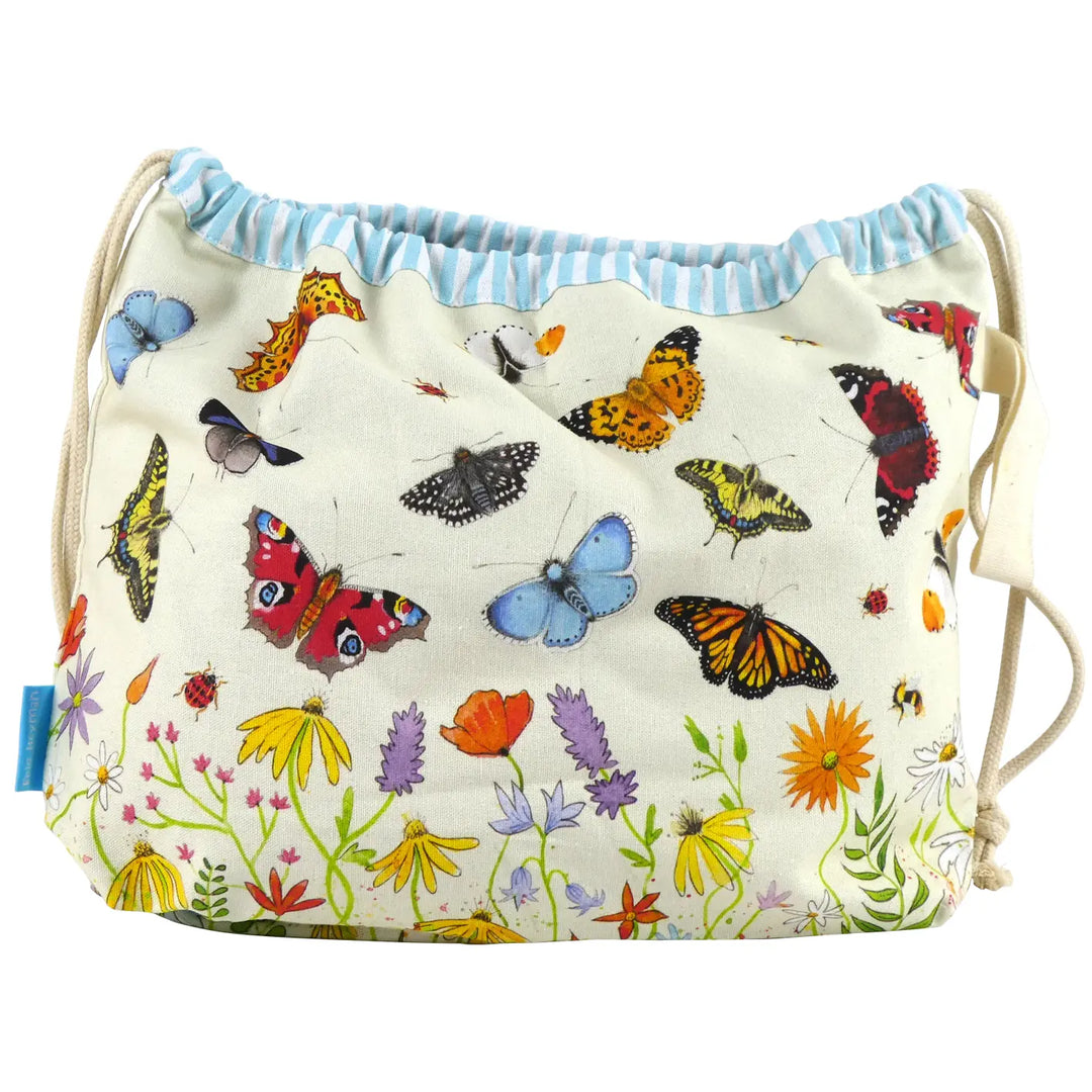 Butterflies Drawstring Cotton Bag