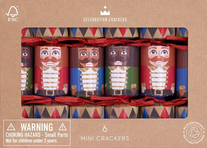 Mini Nutcracker 6in Christmas Crackers Box of 6