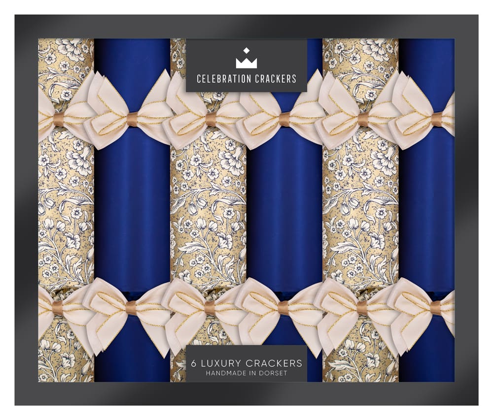 Gilded Azure 13in Luxury Crackers Box of 6