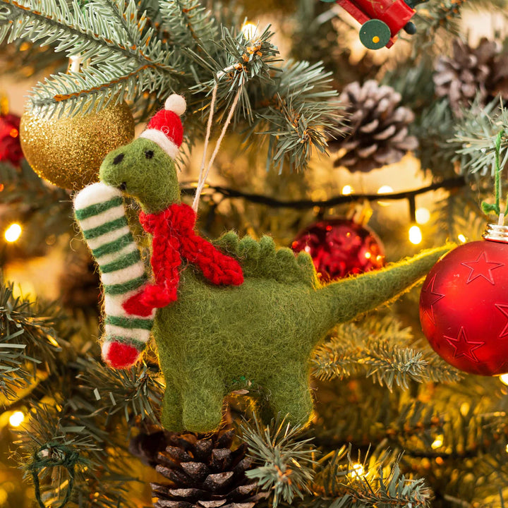 Diplodocus with Stocking Felt Decoration