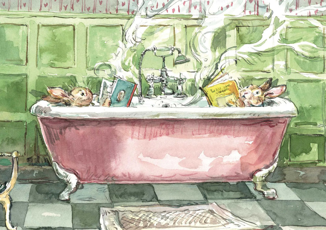 Pink Bath Greeting Card